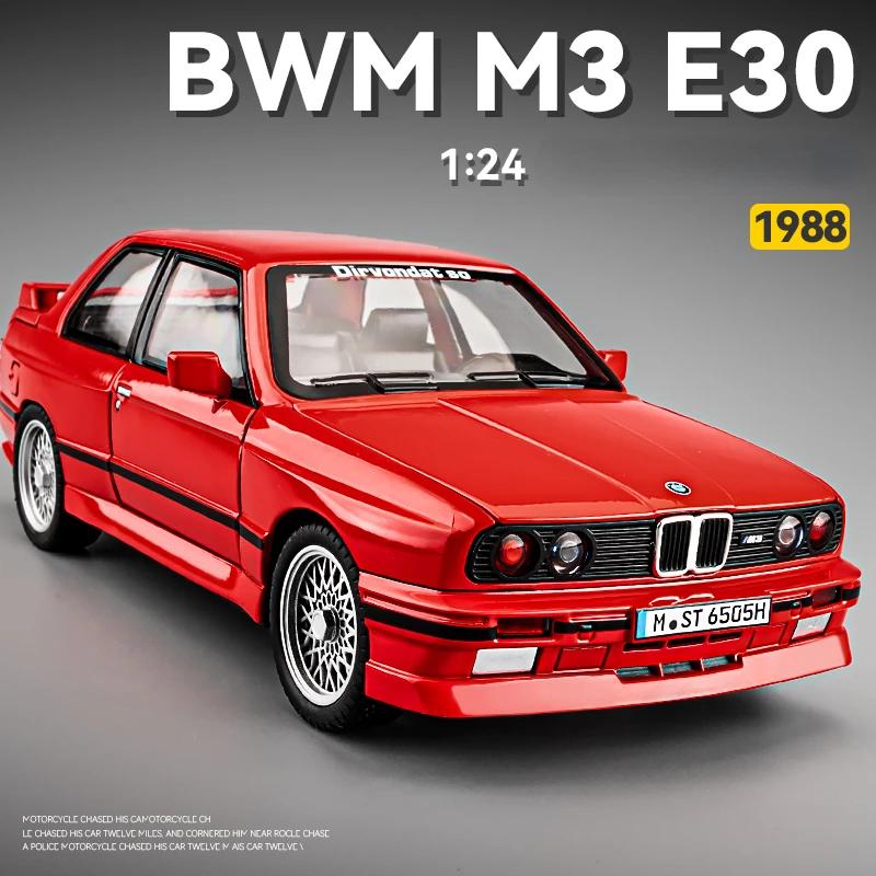 1:24 BMW M3 Alloy Sports Car Model Diecasts Metal Classic Car Model High Simulation Sound and Light Childrens Toys Gift C410