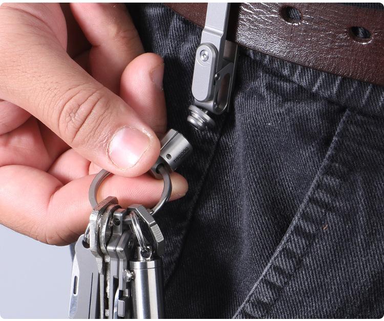 Titanium Alloy Keychain Multifunctional Unboxing Device Quick Release Bottle Opener With Lock To Prevent Accidental Opening