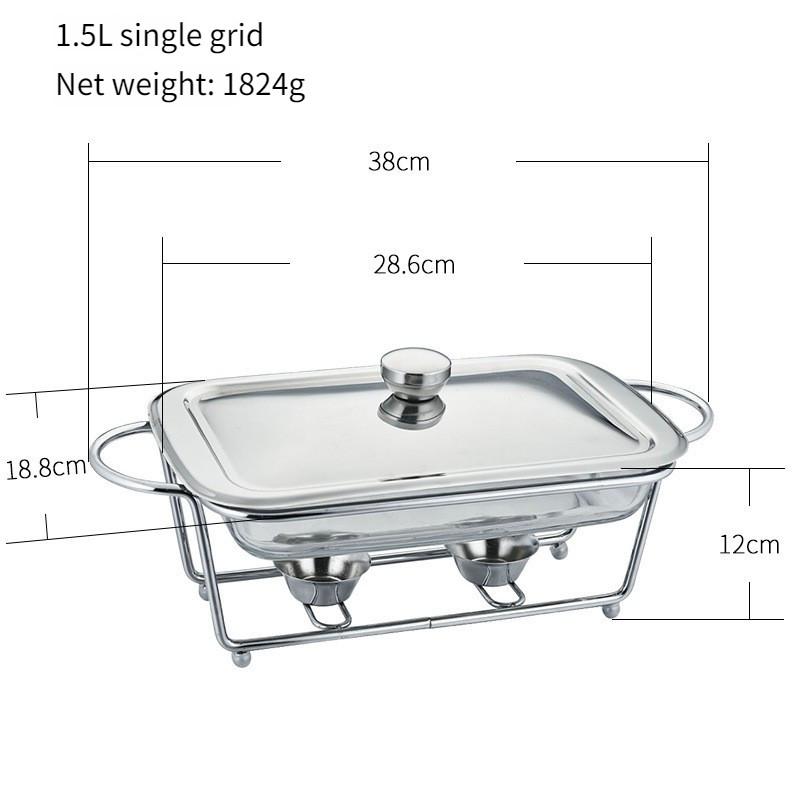 Household Rectangular Hot Pot Stove Restaurant Glass Buffet Stove Single Two Three Grid Food Heating Containers