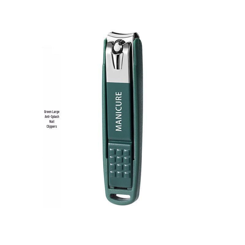 High-End Large Nail Clipper Set with Leather Case - Portable Angled Cutters for Home & Gift