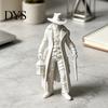 Matte Black Ornament 3D Printed Gothic Lantern Hunter Figurine, Dark Cloaked Man Statue Durable Static Figure with Cape for Halloween, Spooky