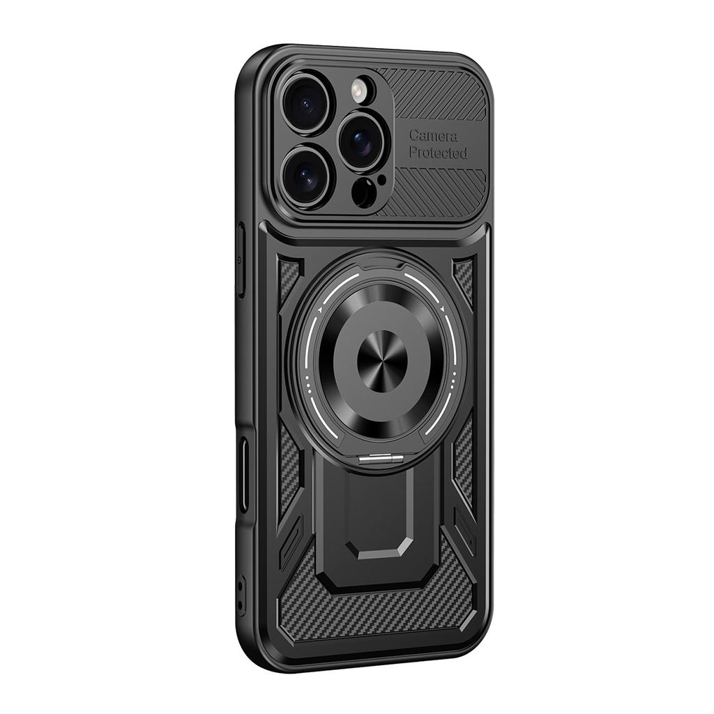Applicable To iPhone16PROMAX Mobile Phone Case, Excellent Nail and Skin Feeling, Rotating Bracket, Magnetic Attraction, Apple 17 Anti-drop Hard