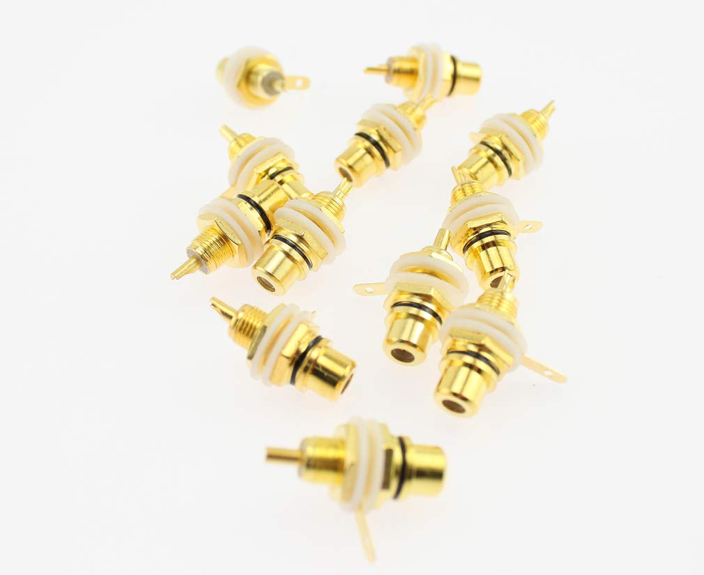 RCA Jacks for 12 Red and 12 Audio Olive-G Amplifiers, Black, 24-Pack (for Equipment)
