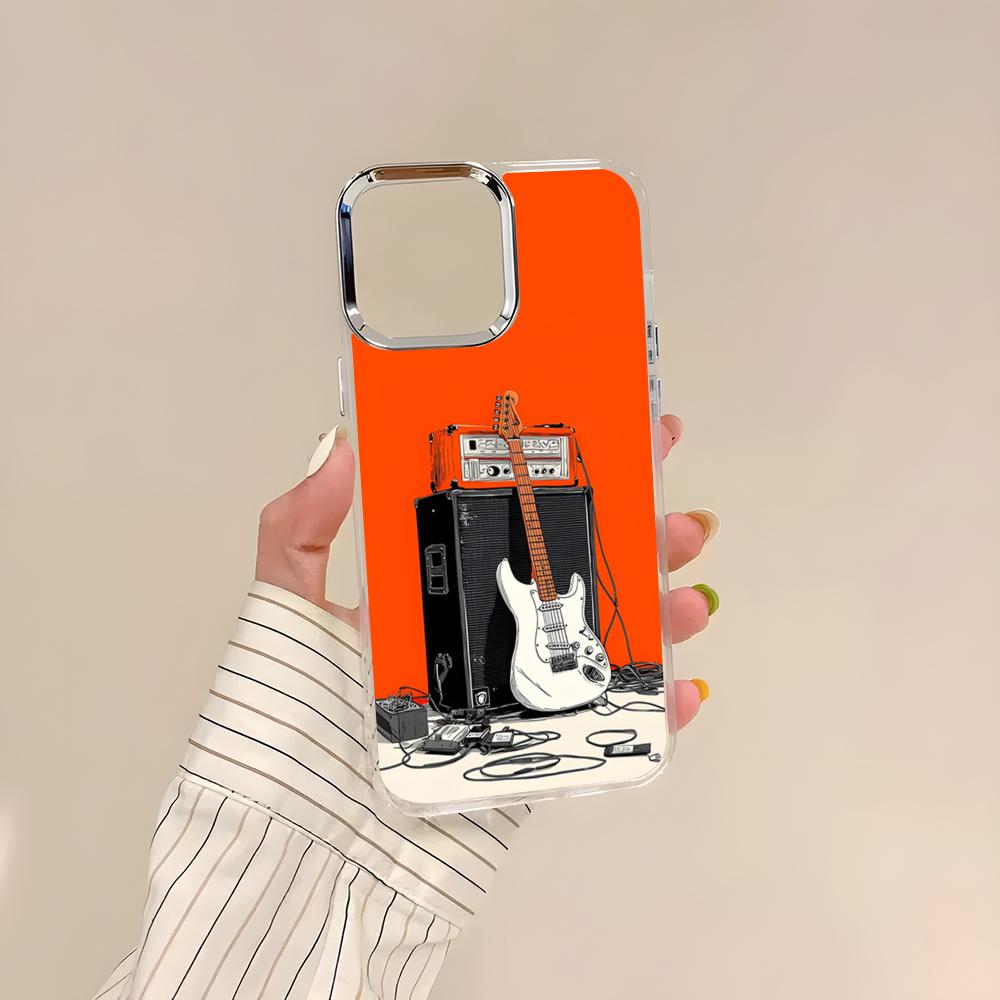 O-Orange Guitar Amp Phone Case For IPhone 17 Air 16 15 14 13 12 11 Pro Pro Max Plus Transparent Soft Cover