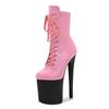 Shoes Women's Patent Leather Short Boots - 20cm Ultra High Heel with Platform, for Pole Dance, Runway, Nightclub - 26 Color Choose