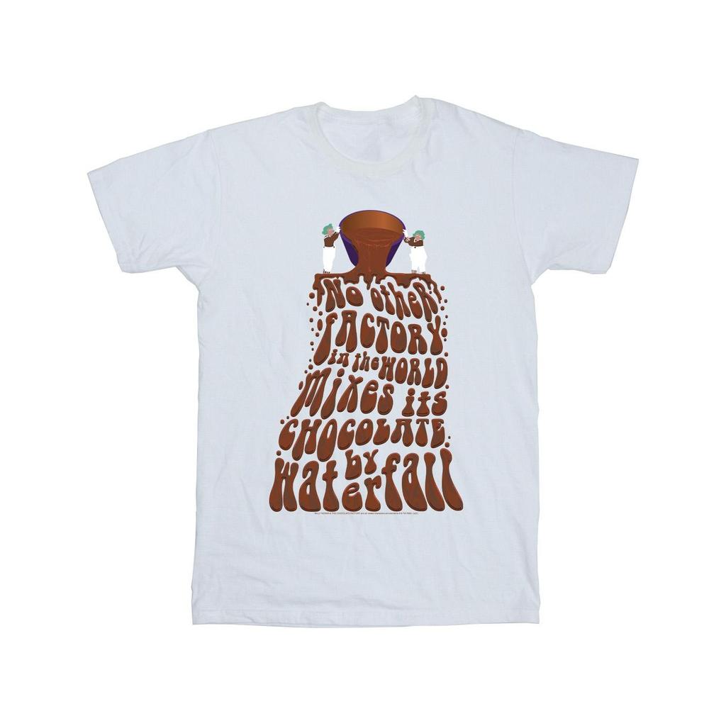 Willy Wonka Mädchen-T-Shirt aus Baumwolle mit Schokoladenwasserfall