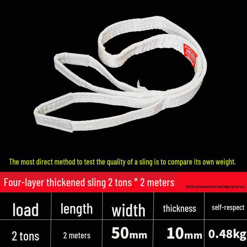 Thickened Acid-Washed Polypropylene Lifting Sling, Canvas Tie-Down Strap for Crane, Hoist, or Forklift