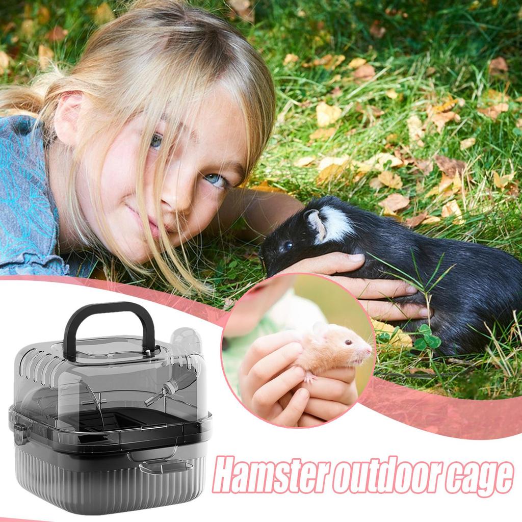 Hedgehog Carrier Translucent Hamsters Travel Carry Case With Clear Large FlipCover For Hamster Bird Carrying Pet Supplies