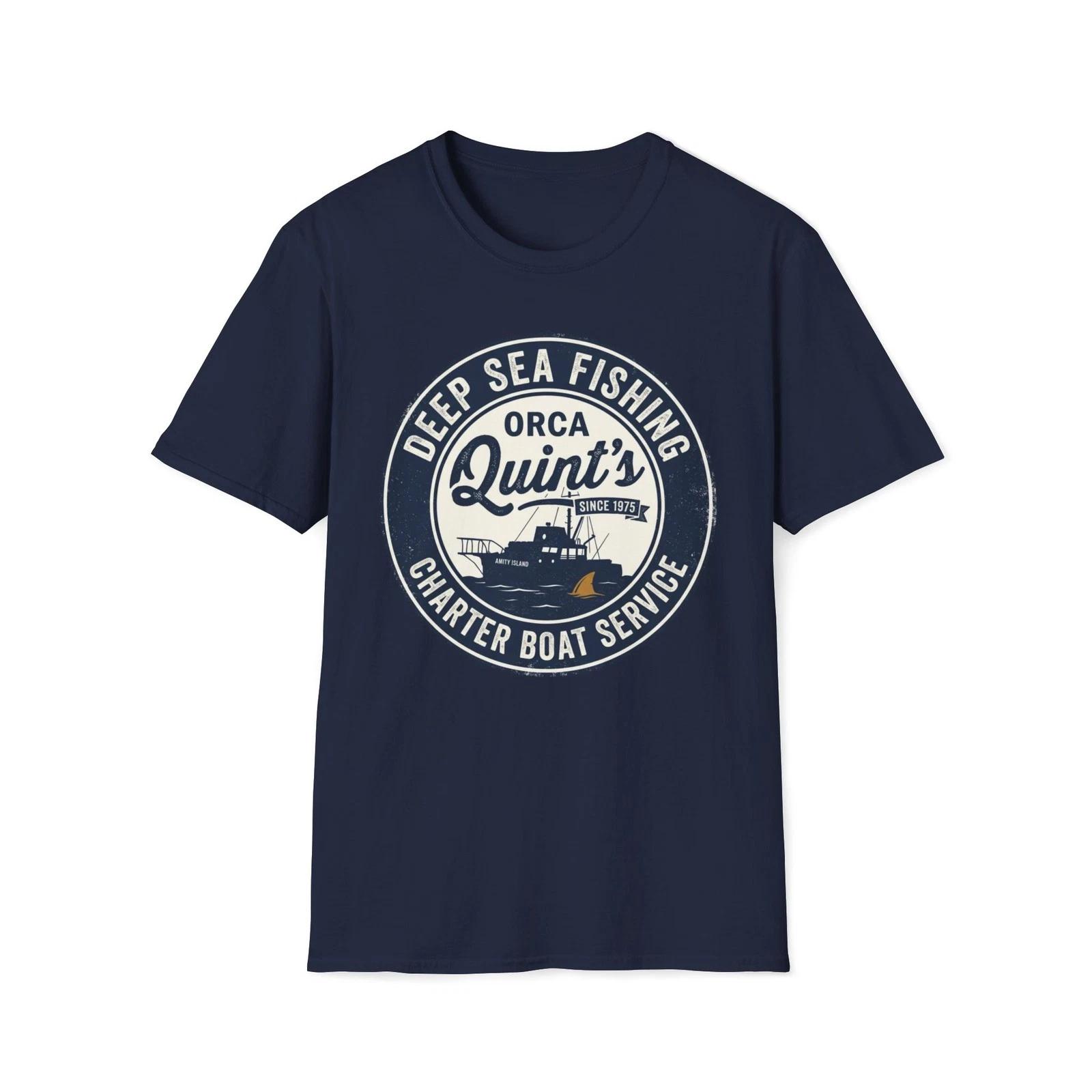 Quint s Deep Sea Fishing T-Shirt | Jaws Orca Unisex Softstyle Tee L