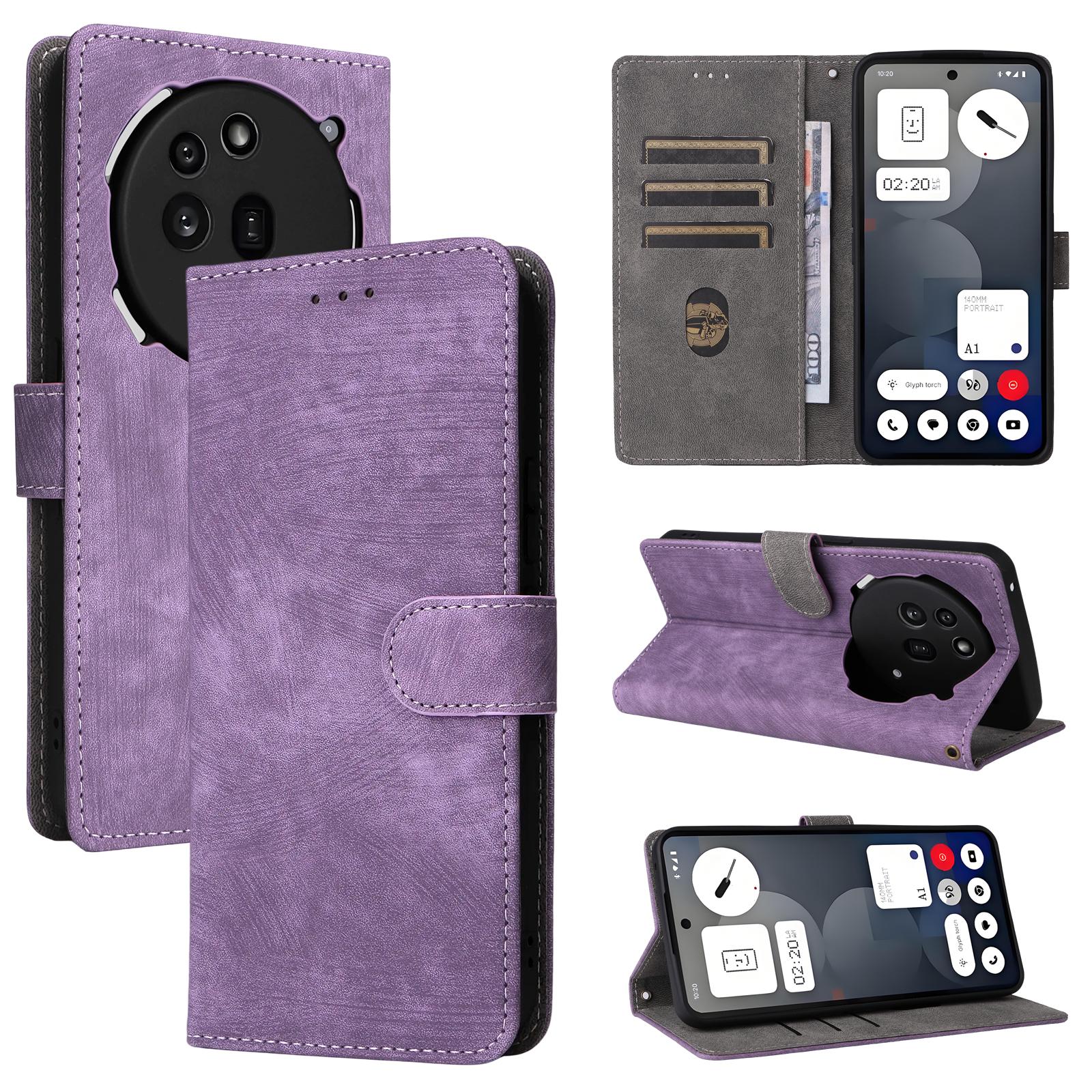 

Flip Cover for Nothing Phone (3a) Pro PU Leather Full-Body Protection With [RFID Blocking] Nothing Phone (3a) Pro фіолетовий