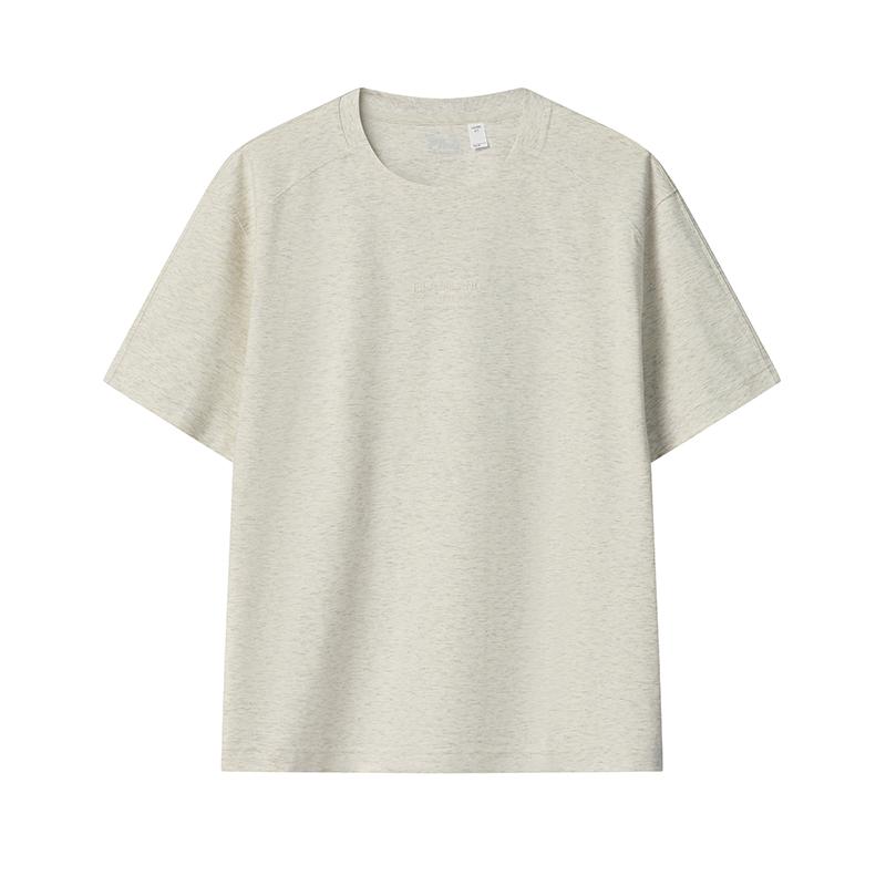FILA Milano Series Loose Casual Comfortable T-Shirt Men tops Light-Khaki Flower-Gray F11M625120FLK M