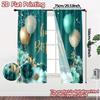 2pcs, 2D FLAT PRINTING Curtains (Without Rod) Birthday Bliss(9) Fashionable Chic Curtains Polyester Curtains Art Deco Festive