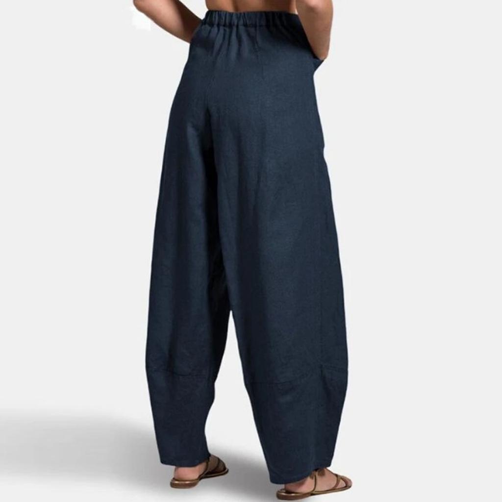 Women's Fashion Quilting Cotton Linen Print Wide Leg Pants Loose Pants