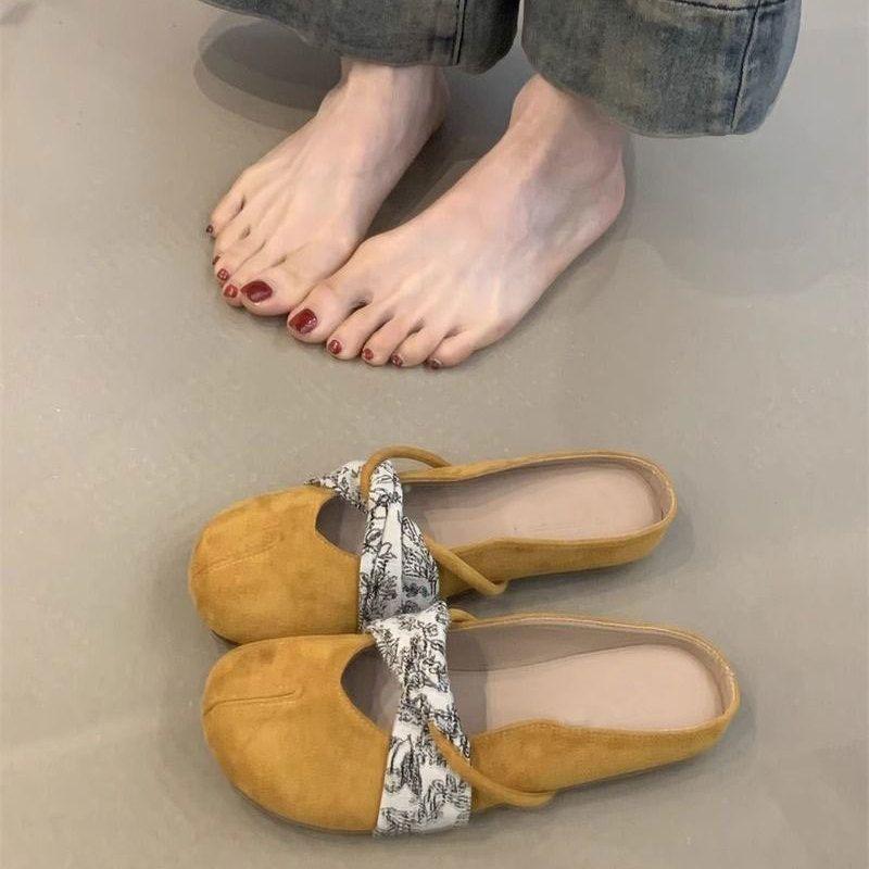 Summer new Baotou women's pig's trotters half slippers women wear gentle and cool slippers outside summer