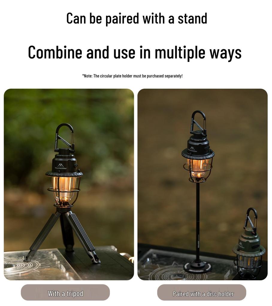 Mountain Guest Rechargeable Retro Pine Cone Camping Tent Lamp with Long Battery Life