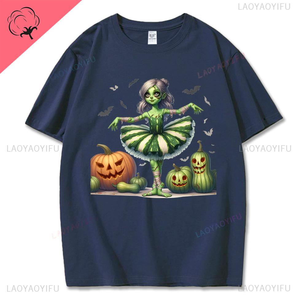 Halloween Familj Matchande T-shirts Söta Spöklika Halloween Party T-shirts Pumpatryck Kortärmade Kläder Mode Trend T-shirts