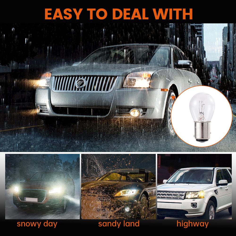 10pcs 1157 BAY15D LED Turn Singal Light Car Boat Reverse Brake Backup Lamp Tail Light Transparent Light Bulb DC12V Accessories