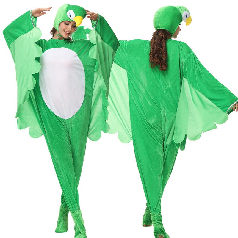 Roter Grüner Papagei Erwachsenen Cosplay Anzug - Winter Einteiler Kostüm für Bühnenauftritt