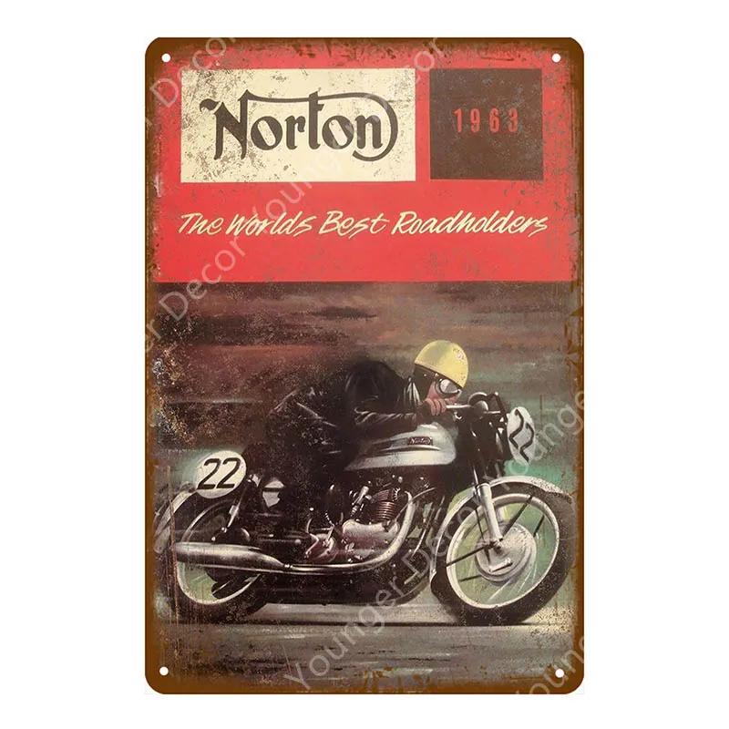 Dirt Bike Metal Poster Retro Motorcycle Races Plaque Wall Art Painting Plate Pub Bar Garage Home Decor Isle Of Man Signs YI-179