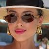 2PCS Women'S Square  Casual Retro YK2 Trendy Fashion Glasses Suitable for Driving Holiday Outfit