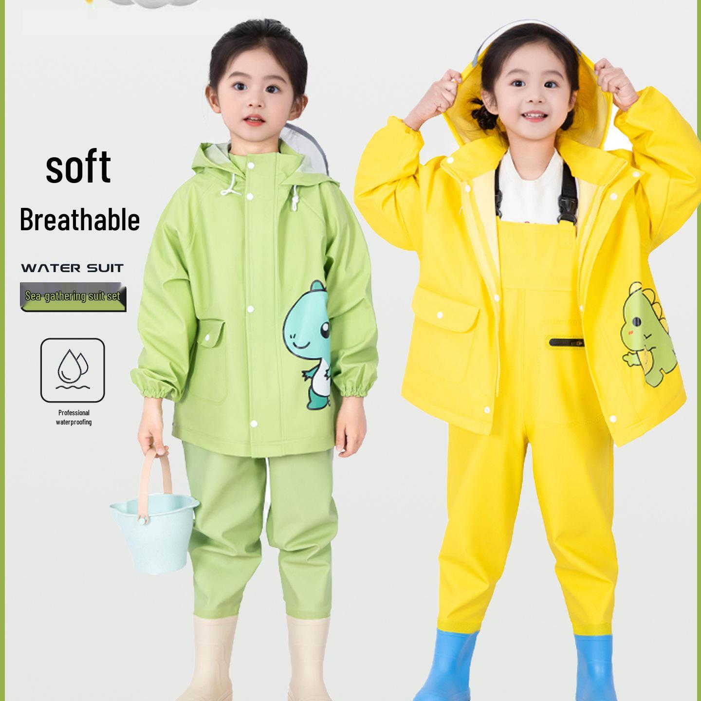 

Kids Water Play Set: Raincoat, Boots, One-Piece Suit for Boys, Girls & Toddlers Size 24 [Inner Length 15cm]
