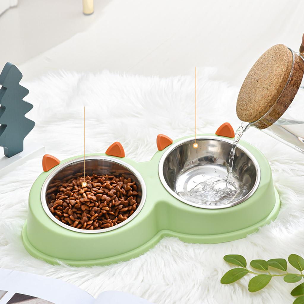 Stainless Steel Pet Bowl Multi Functional Angled  Tilted Pet Bowl for Cat Dog