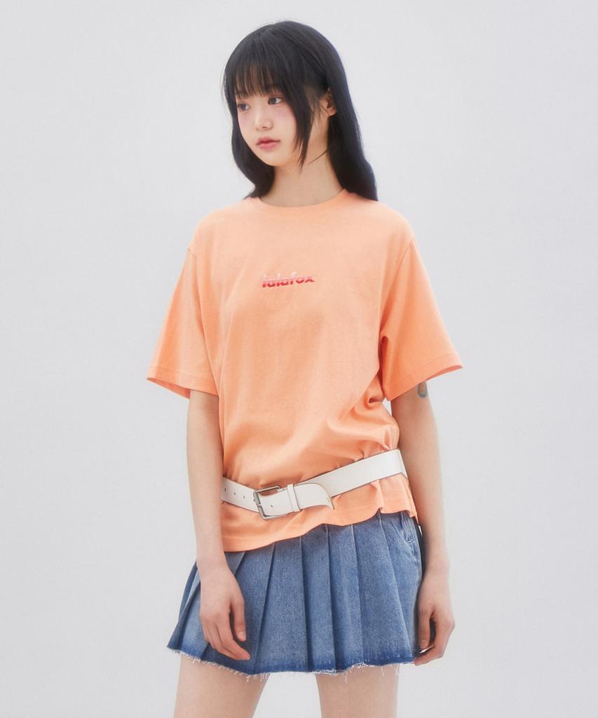 LALAFOX Lala Embroidered T-Shirt Short Sleeve T-Shirt Orange Br2Ch023