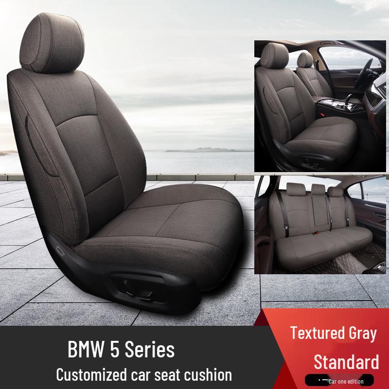 BMW 5 Series Universal Linen Car Seat Cushion - Full Coverage for New Models, 5-Seater Four Seasons Set.