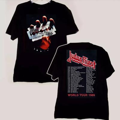 Judas Priest 1980 British Steel Tour Shirt  Anniversary Edition Heavyweight T High-end Luxury Is for Both Men and Women Top Y2k