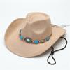 Classic suede western cowboy hat woolen jazz top hat men and women's ethnic style autumn and winter felt hat big eaves hat