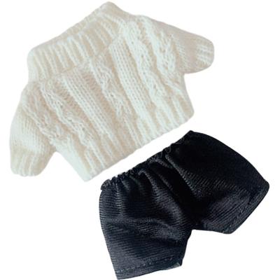 YUYAKESHI Doll Clothes, 20cm Doll Outfit, Twist Sweater, Cool Plush Doll Sweater Set, Shorts (Set C)