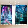 Cartoon Curtain Bedroom Semi-Blackout Bay Window Sci-fi Cyberpunk Hook Grommet Top 2024 New Custom Curtain Fabric Cortinas 2PCS