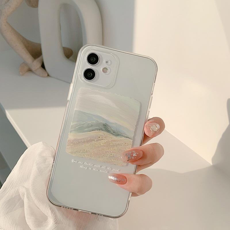 Minimally designed landscape phone case suitable for iPhone 13, iPhone 15, iPhone 16 Pro Max