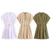 Fashion Style 2024 Summer New Women's Clothing Stylish Easiest for Match Pleated Waist Short Dress 8761298