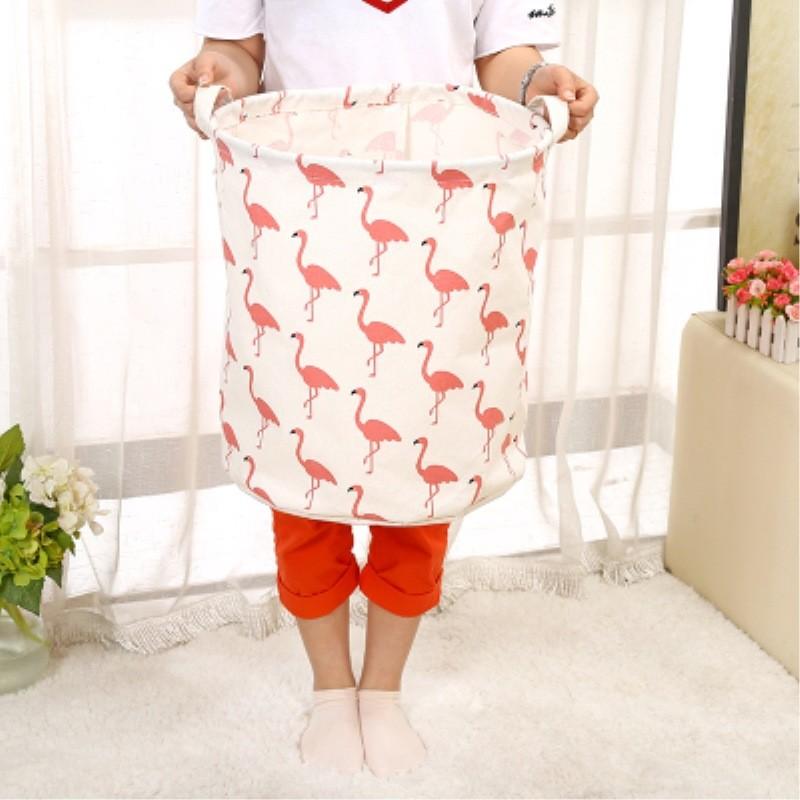 Collapsible Cotton Linen Laundry Basket With Handle For Clothes And Storage In Modern Home Decor