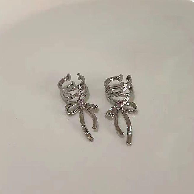 Women's Bow Ribbon Ear Cuff: Versatile Cold Style Jewelry, Ideal Christmas Gift