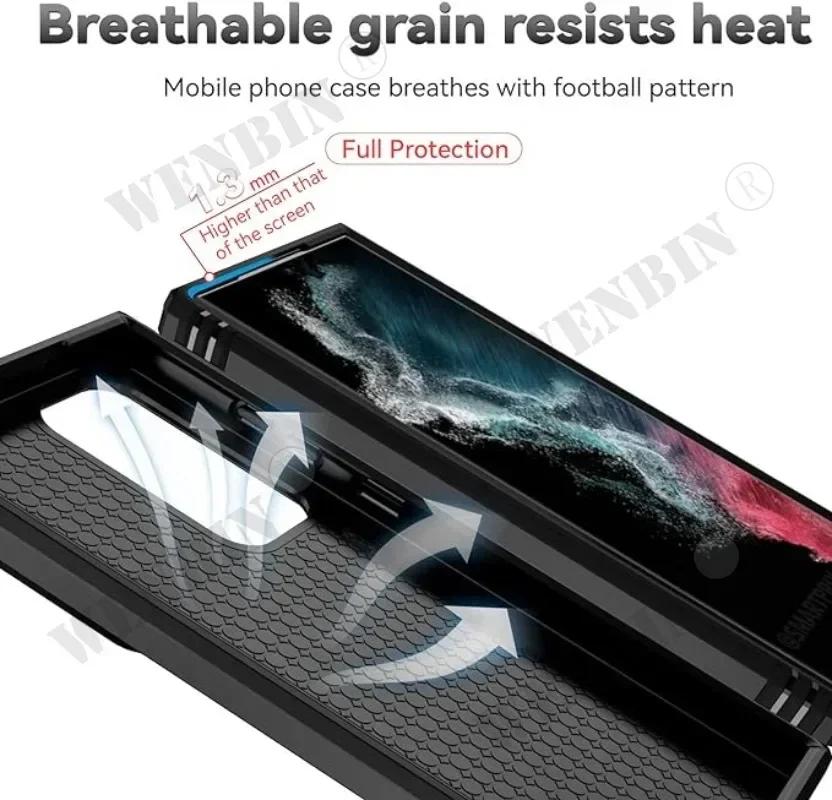 Case For Samsung S25 S24 S23 S22 Ultra Plus S24 FE A56 A36 Heavy Duty with Camera 360 Degree Rotate Kickstand Shockproof Cover