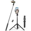 Selfie Stick Telescopic Rod for Phone with Stand and Bluetooth Remote Control 1.5m Black