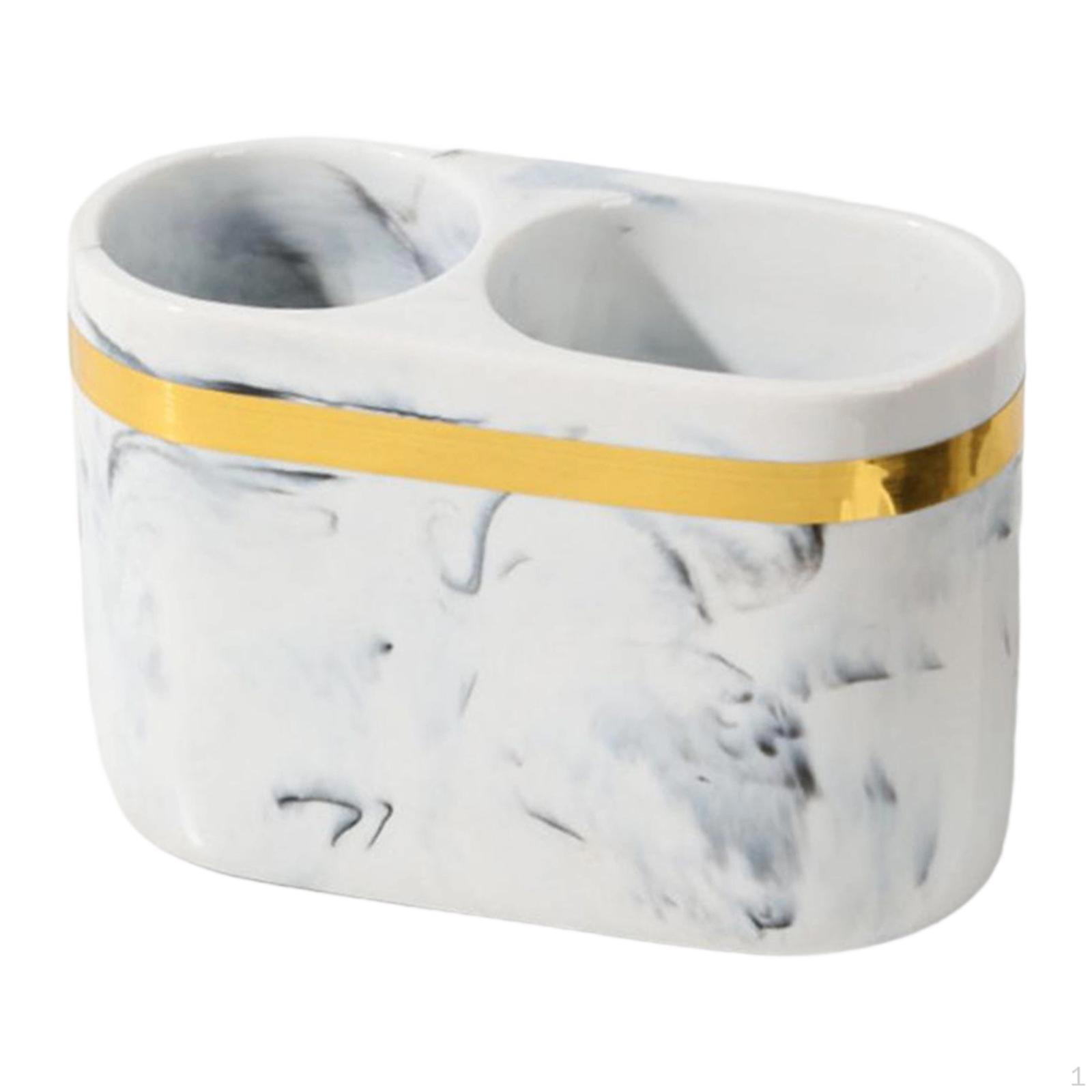 

2-Compartment Resin Toothpaste Holder, Bathroom Countertop Storage. белый