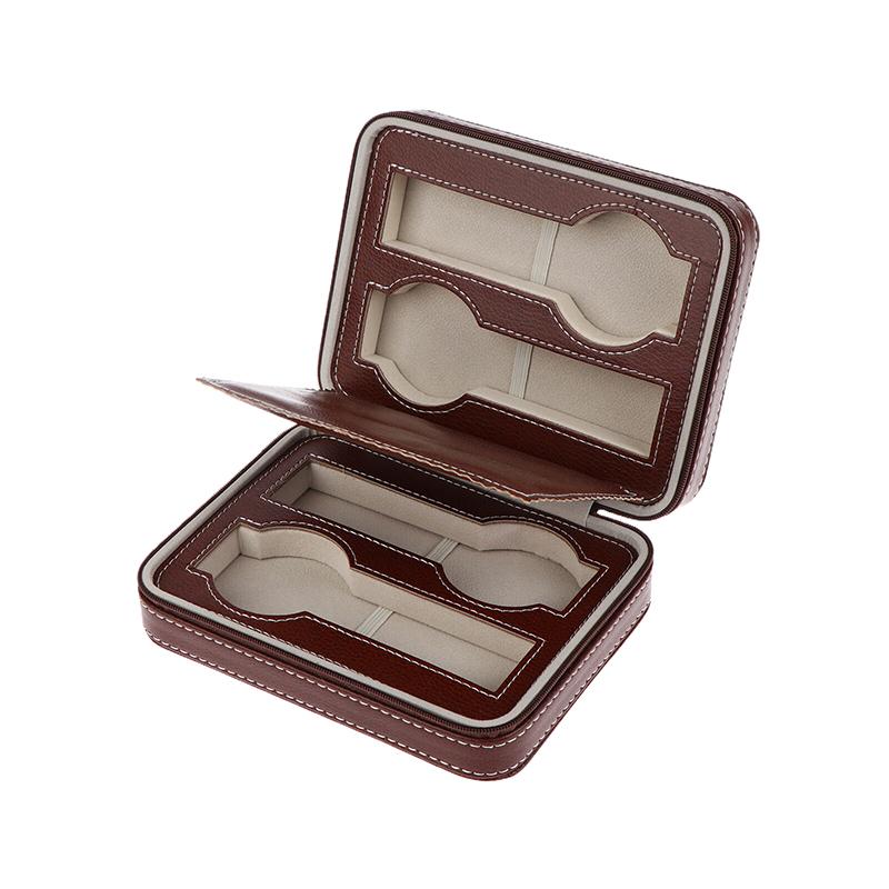 2/4Slots Pu Leather Watch Storage Bag Vintage Simple Vintage Watch Display Box Dustproof Embedded Watch Organizer