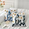American Pastoral Floral Embroidery Canvas Cushion Cover - Cotton & Linen