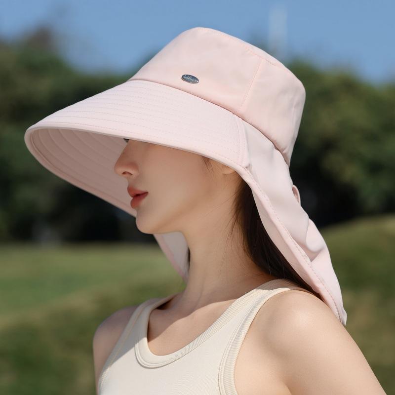 Sun Hat Women'S Ice Silk Eaves Shawl Shade Sunscreen Hat Neck Face Hat Outdoor Uv Protection Hat