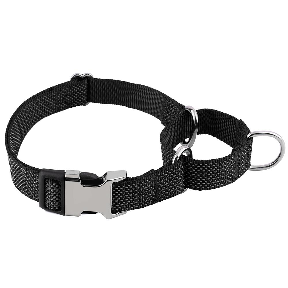 Zgardă reflectorizantă din nailon pentru câini, reglabilă, anti-pumn, pentru dresaj de mers pe jos cu câini de talie mică, medie și mare