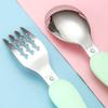 Portable Dinosaur Baby Children's Tableware Cartoon 304 Stainless Steel Spoon Fork Learning Training Chopsticks Fork Spoon Set