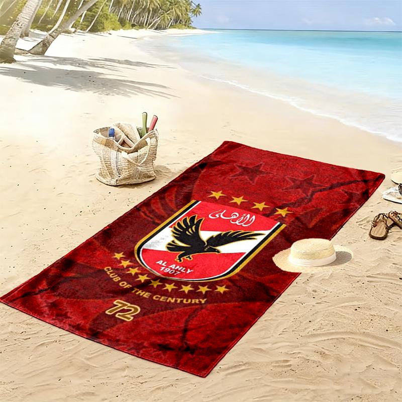 Al Ahly Print Beach Towel, Large Soft Quick Dry Towel for Beach Camping Swimming