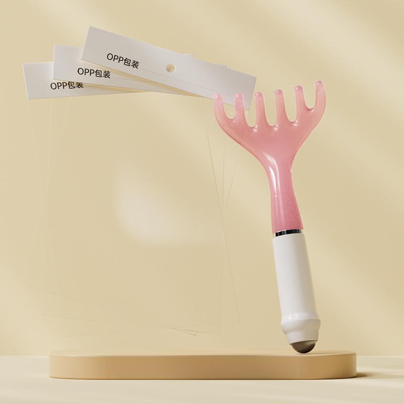 

Магнитная расческа из рогов оленя с резиновой головкой, расческа для ухода за кожей лица с шестью когтями, скребковый массажер Гуаша, инструмент для скребкового массажа Гуаша розовый