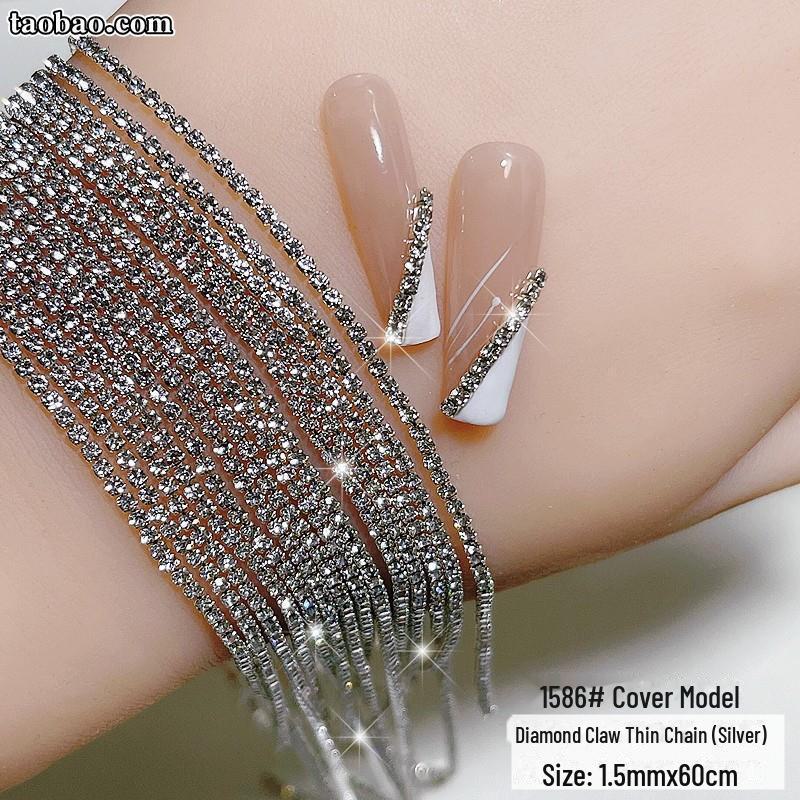 

Позолоченные 3D алмазные цепочки для ногтей: Мини-роскошные украшения для ногтей своими руками