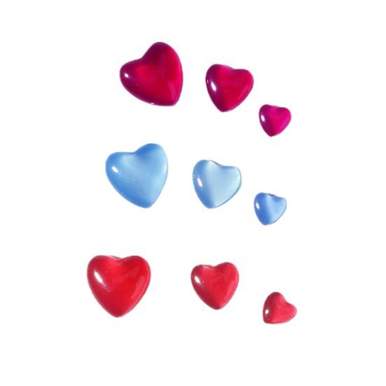 50Pcs/100Pcs Nail Ornament Non-Drop 3D Effect Colors Changing Love Heart Manicure Design Nail