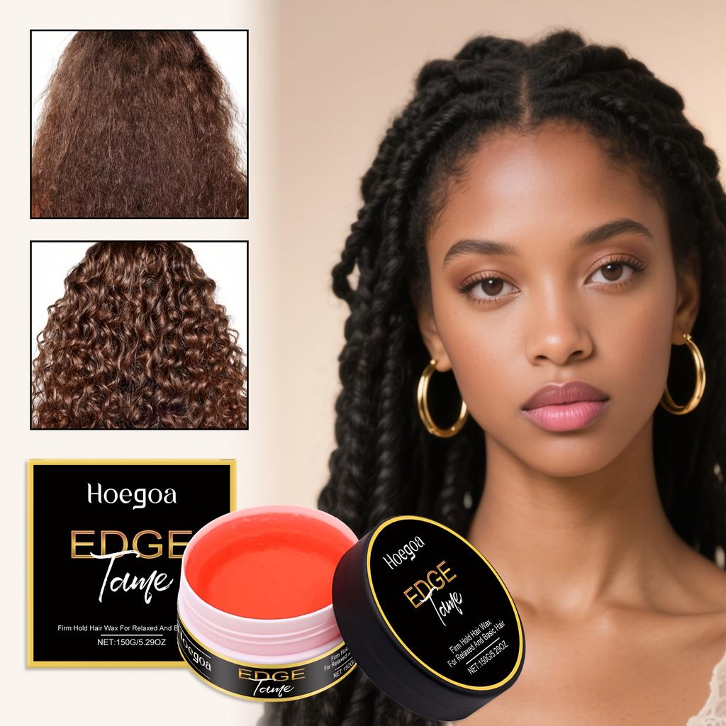 Natürliches Edge Control Wachs mit Olivenöl Feuchtigkeitsspendendes Finish Starker Halt Lang anhaltend Nicht fettend für Perücken Haarstyling Gel Creme