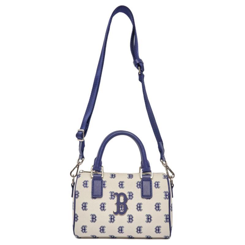 MLB Polyester Letter Bag, Portable Crossbody Bag, Shoulder Bag Women's Blue Gray Casual 3ABWS013N-43BGL